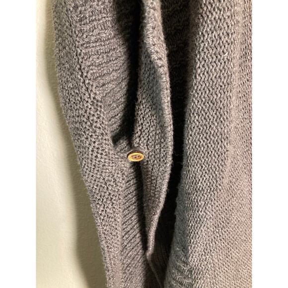 Women's Organic Cotton Grey Knit Poncho Sweater ~ Effortless Elegance - Picture 4 of 7